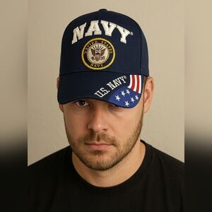 US NAVY Officially Licensed Embroidered Baseball Cap NEW Red White Blue Flag